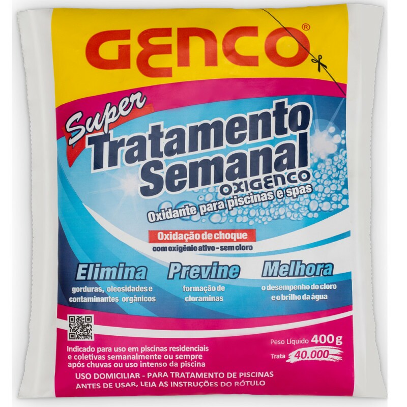 Tratamento Semanal Oxigenco Genco Oxidante Piscina e Spa Trata 40.000 Litros Tratamento Semanal Oxigenco Genco Oxidante Piscina e Spa Trata 40.000 Litros